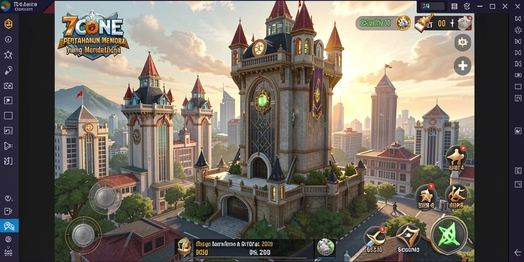 Tampilan gameplay menegangkan dari 7CONE yang penuh strategi Tower Defense.