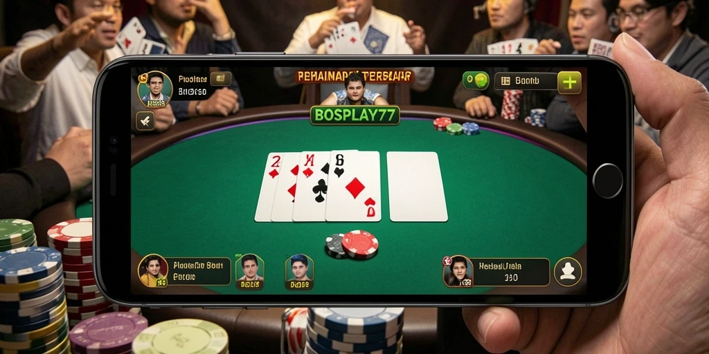 Tangkapan layar utama BOSPLAY77 yang menunjukkan aksi seru permainan Poker.