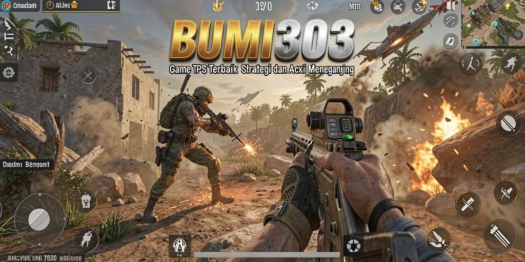 Tampilan gameplay BUMI303 yang mendebarkan dengan aksi tembak-menembak intens.