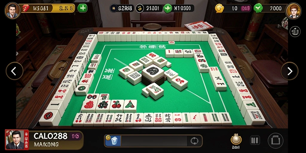 Screenshot utama <strong>CALO288</strong> menampilkan momen menegangkan dalam permainan Mahjong.