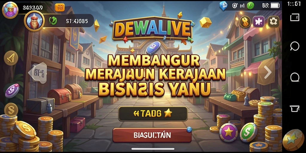 Tampilan gameplay DEWALIVE menampilkan pengelolaan bisnis yang dinamis.