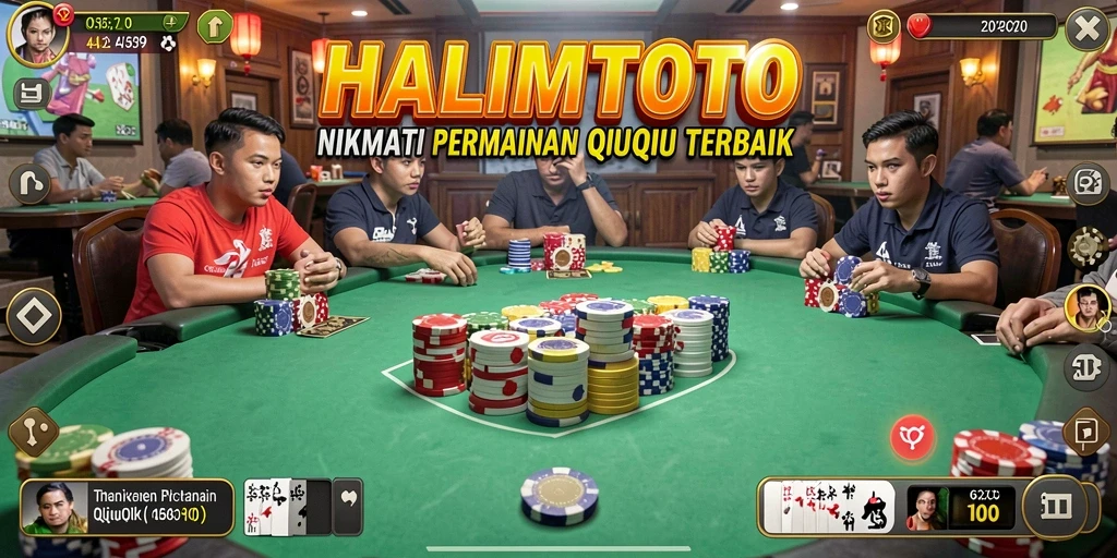 Tampilan gameplay seru HALIMTOTO dalam permainan QiuQiu.