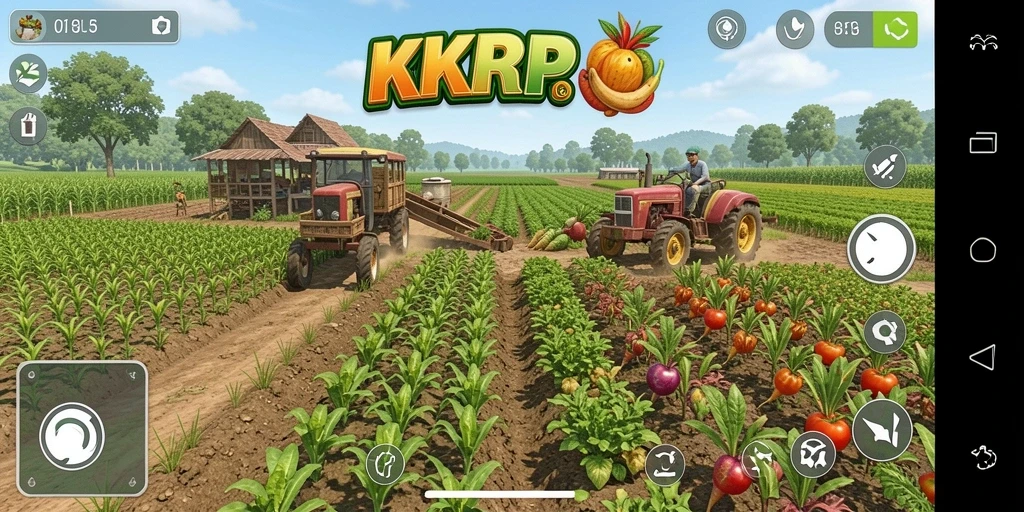 Tampilan gameplay menampilkan aktivitas bertani yang menyenangkan dan interaktif.