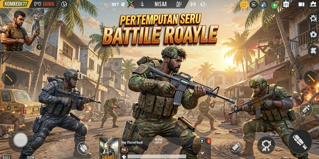 Tampilan gameplay seru dan lucu di KOMEDI77.