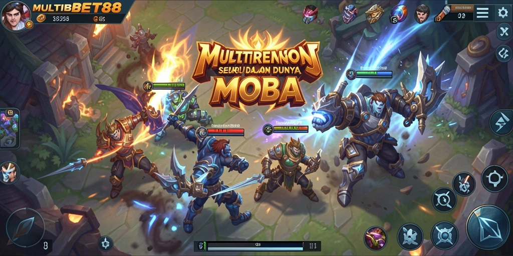 Tampilan gameplay <strong>MULTIBET88</strong> yang penuh aksi dan strategi di arena MOBA.