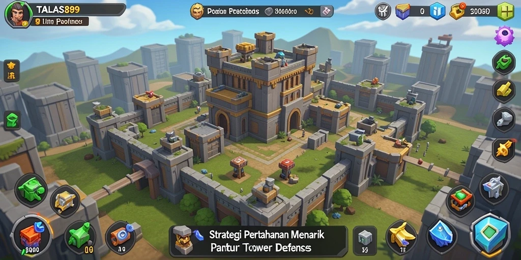 Tampilan gameplay TALAS89 yang seru dalam mode Tower Defense.