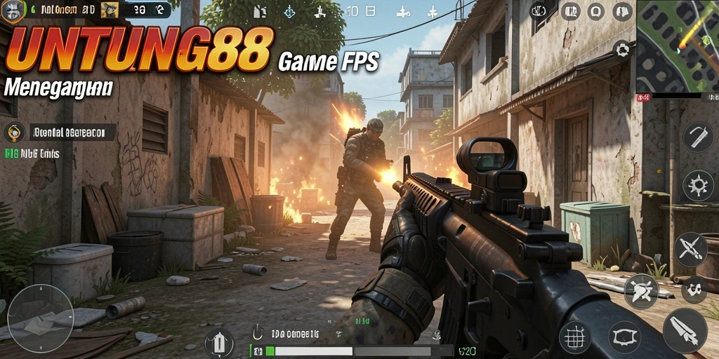 Gameplay UNTUNG88 menampilkan aksi seru dalam pertarungan FPS yang mendebarkan.